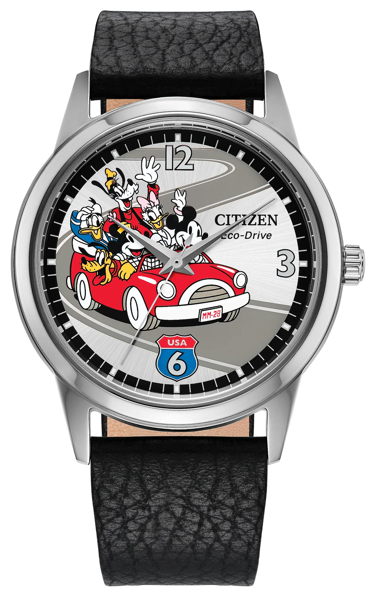 Sensational Six Road Trip Silver-Tone Dial Leather Strap FE7110
